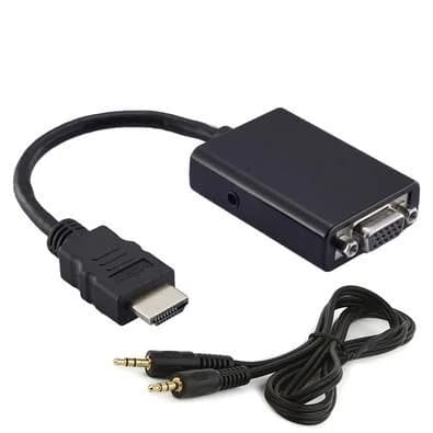 Cabo Adaptador HDMI Macho para VGA Fêmea + P2 MD9 - 7108