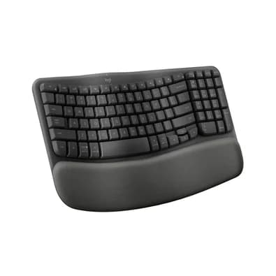 Teclado sem fio Logitech ERGO K860 com Layout Dividido, Suporte para Descanso de Pulso, Conexão Bluetooth e USB, Windows e Mac - 920-009169