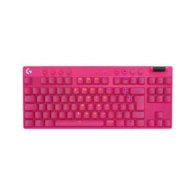 Teclado Gamer Sem Fio Logitech G Pro X com design TKL, Layout US, RGB LIGHTSYNC e Switch Exclusivo GX Brown Tactile, Rosa Magenta- 920-012154
