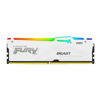 Memória RAM Kingston Fury Beast, RGB, 16GB, 6000MT/s, DDR5, CL30, DIMM, Branco, Expo - KF560C30BWEA-16