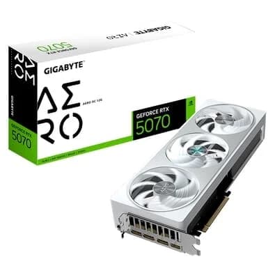 Placa de Vídeo Gigabyte RTX 5070 AERO 12G NVIDIA GeForce, 12GB GDDR7, 192bits, RGB, DLSS, Ray Tracing - 9VN5070AO-00-G10