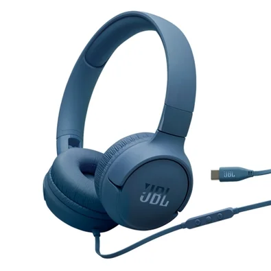 Fone de Ouvido On-Ear JBL Tune 520C, Conexão USB-C, Pure Bass, Azul - JBLT520CBLU