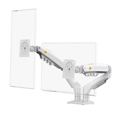 Suporte de Mesa Articulado para 2 Monitores de 17" a 27" North Bayou, Ajustes com Pistão a Gás, Branco - F160-XE NB