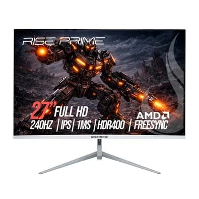 Monitor Gamer Rise Mode Prime 27", Full HD, 240Hz, 1ms, IPS, FreeSync, HDR 400 HDMI e DisplayPort, Branco - RM-MOG-27F240FH-W
