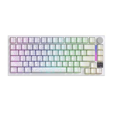Teclado Mecânico Gamer Sem Fio Attack Shark X820 Ultra, RGB, Switch Shark, White Contour Line - X820 ULTRA White