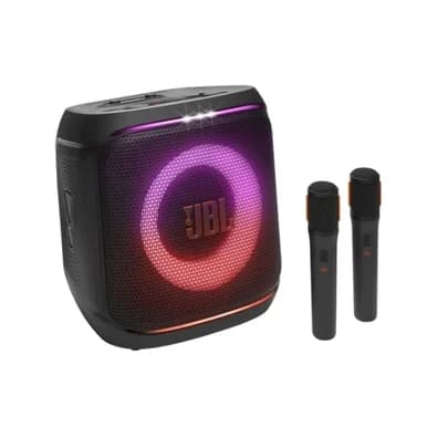 Caixa de Som JBL Partybox Encore 2, Bluetooth, 100W RMS, com 2 Microfones Sem Fio, À Prova de Respingos, Preto - JBLPBENCORE22MICBR
