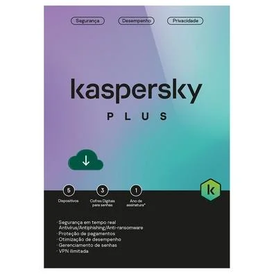 Kaspersky Antivírus Plus 5 Dispositivos 1 Ano, Digital para Download - KL1042KDEFS