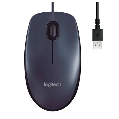 Mouse com fio USB Logitech M90 com Design Ambidestro e Facilidade Plug and Play - 910-004053