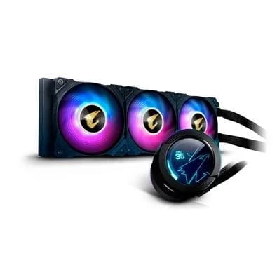 Water Cooler Gigabyte Aorus 360, RGB, 360mm, AMD/Intel, com Display LCD, Preto - GP-AORUS WATERFORCE X II 360