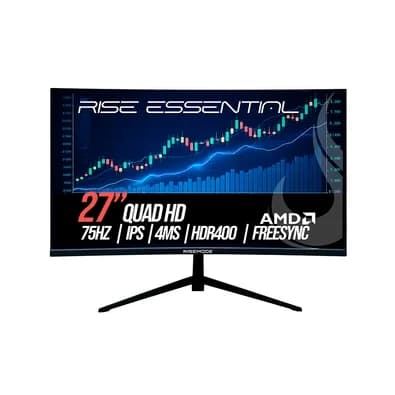 Monitor Gamer Rise Mode Essential 27", QHD, 4ms, IPS, FreeSync, HDR 400, FreeSync, HDMI e DisplayPort, sRGB 99%, Preto - RM-MOG-27F752K-B