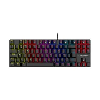 Teclado Mecânico Gamer Warrior Royal Cross, RGB, Switch Blue, TKL, ABNT2, Preto - TC312
