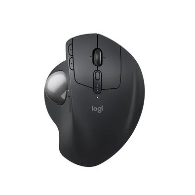 Mouse sem Fio Logitech Trackball MX Ergo S, Bluetooth e USB Logi Bolt, 6 Botões Programáveis com Ajuste de Ângulo, Preto - 910-007261