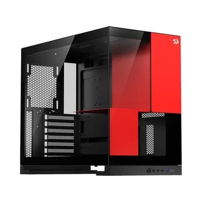 Gabinete Gamer Redragon Eternal P&V, Mid Tower, ARGB, ATX, Lateral em Vidro, Sem Fans, Preto e Vermelho - CA-612BR