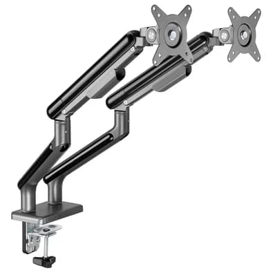 Suporte de Mesa Articulado para 2 Monitores de 17" a 32" Elements Aice Duo, com Pistão a Gás, Premium, Preto - 72133