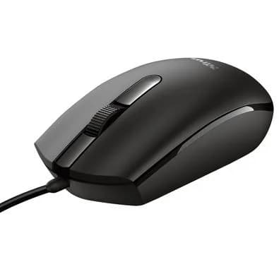 Mouse Trust Basi, Design Confortável, 3 Botões, 1200 DPI, USB, Preto - 24271