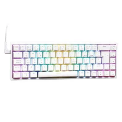 Teclado Mecânico Gamer Husky HailStorm, 65%, RGB, Switch Gateron Red, ABNT2, Branco - HTG002BRVR