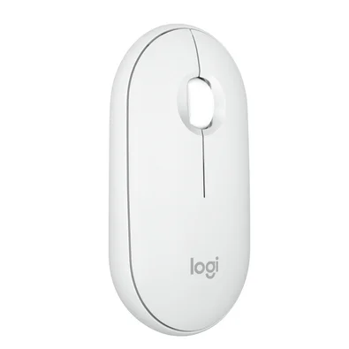Mouse Sem Fio Logitech Pebble 2 M350s, USB Logi Bolt ou Bluetooth e Pilha Inclusa, com Clique Silencioso, Branco - 910-007047