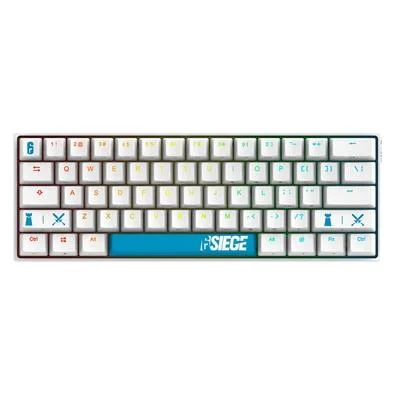 Teclado Mecânico Gamer Checkpoint KX-400, RGB, Switch Red, Layout 60%, Anti-Ghosting, Operator Series, Branco - R6-KB-1001