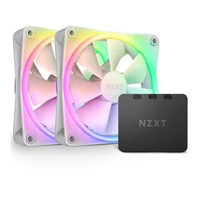 Kit com 3 Ventoinhas NZXT F120RGB Duo, 120mm, RGB, Branco - RF-D12TF-W1