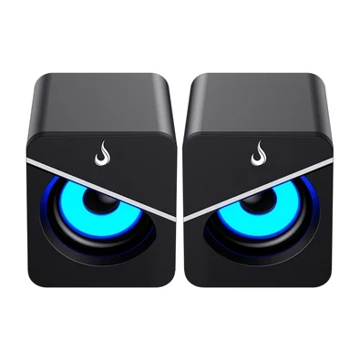 Caixa de Som Gamer Rise Mode Mad Sound 01, 6W, Led Azul, Conexão USB e P2, Preto - RM-SPMA-01-BB