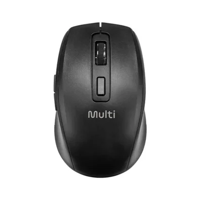 Mouse Sem Fio Multilaser MS750, Bluetooth, USB 2.4GHz, Recarregável, Clique Silencioso, 6 Botões, Preto - MO403