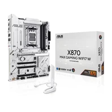 Placa Mãe ASUS X870 MAX GAMING WIFI7 W, AMD, AM5, ATX, DDR5, Wi-fi 7, Bluetooth, Branco - X870 MAX GAMING WIFI7 W