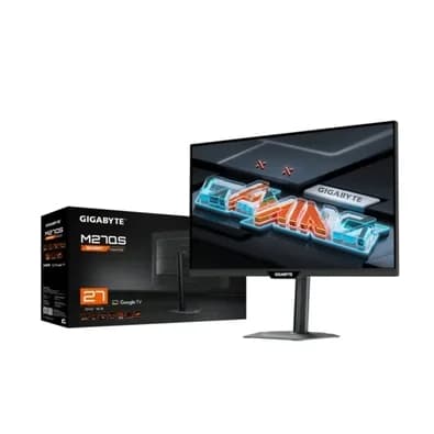 Monitor Smart Gigabyte 27", QHD, 180Hz, 1ms, IPS, G-Sync, Adaptive-Sync, FreeSync, HDR 400, USB-C, Som Integrado, Preto - M27QS