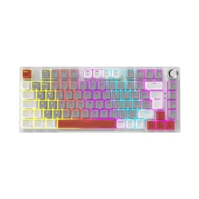 Teclado Mecânico Gamer PCYES Arkeum, 75%, RGB, Switch Red, ABNT2, White Ghost - AKWG75RBR