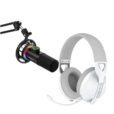 Kit Streamer Microfone Gamer Cardióide KBM! GAMING + Headset Gamer Husky Matilha, P3 3.5mm, Driver 40mm
