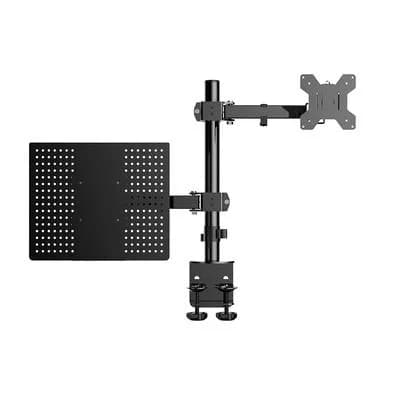 Suporte Duplo para Monitor e Notebook KABUM! essentials + KBM! GAMING, Articulado, Monitores de 13 a 32 polegadas - KESME120PT