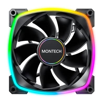 Ventoinha Montech RX140, 140mm, PWM, ARGB, Lâmina Reversa, Preto - RX140 PWM Black