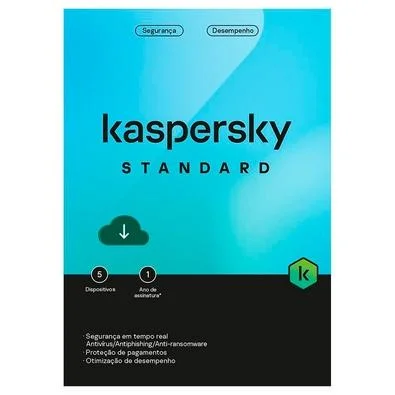 Kaspersky Antivírus Standard 5 Dispositivos 1 Ano, Digital para Download - KL1041KDEFS