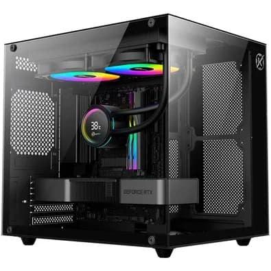 Gabinete Gamer Kalkan Midgard Lite, M-ATX, Frontal e Lateral em Vidro Temperado, Sem Fans, Preto - KLK00090