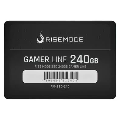 SSD Rise Mode Gamer Line, 240GB, SATA III, Leitura: 530MB/s, Gravação: 520MB/s, Preto - RM-SSD-240
