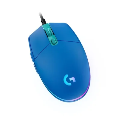 Mouse Gamer Logitech G203 LIGHTSYNC RGB, Efeito de Ondas de Cores, 6 Botões Programáveis e Até 8.000 DPI, Azul - 910-005795