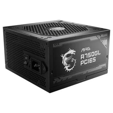 Fonte MSI MAG A750GL, 750W, 80 Plus Gold, Modular, PFC Ativo, Com Cabo, Preto