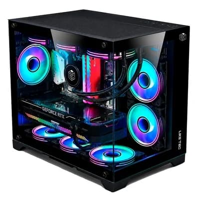 Gabinete Gamer Liketec MAD Rock Black, Mini Tower, M-ATX, Frente e Lateral em Vidro, 4 Ventoinhas, Preto - LC-CB3X2-MADROCK-2041