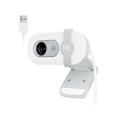 Webcam Logitech Brio 100 Full HD 30 FPS, Microfone, USB-A, Correção Automática, Branco - 960-001615