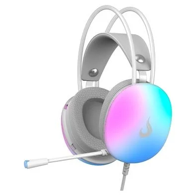 Headset Gamer Rise Mode Moom, Rainbow, Driver 50mm, USB e P2, Branco - RM-HS-M-W
