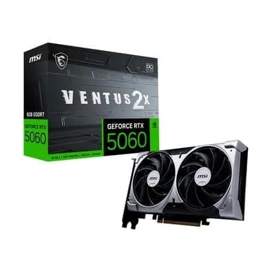 Placa de Vídeo MSI RTX 5060 8G VENTUS 2X OC Geforce NVIDIA, 8GB, GDDR7, 128 bits, 2535 MHz, DLSS 4, Ray Tracing - G5060-8V2C
