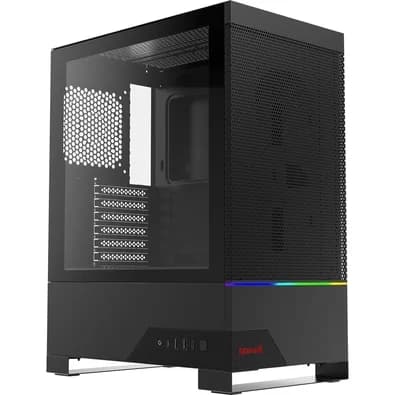 Gabinete Gamer Redragon Carbon, Mid Tower, RGB, ATX, Lateral em Vidro Temperado, Sem FANs, Preto - CA-610B