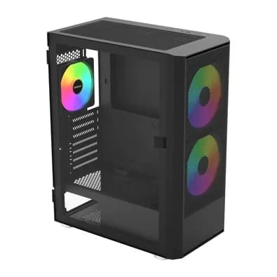 Gabinete Gamer Montech X2 PLUS, Mid Tower, Lateral em Vidro, 3X Fans, Preto - X2PLUSB