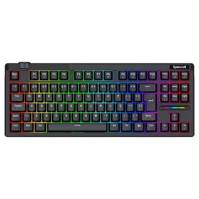 Teclado Magnético Gamer Redragon Otiim, TKL, RGB, 8000Hz, Rapid Trigger, Roda de Volume, Preto - K729RGB-M