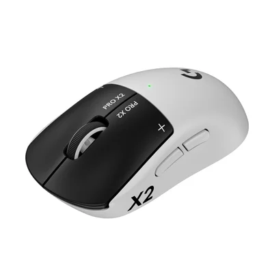 Mouse Gamer Sem Fio Logitech G PRO X2 SUPERSTRIKE LIGHTSPEED, 61g, Cliques Táteis Personalizáveis, USB-C, Preto e Branco - 910-007775