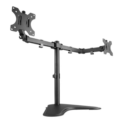 Suporte de Mesa Articulado para 2 Monitores de 13" a 32" PCYes, Ajuste de altura, Organizador de Cabos, VESA, Preto - 31589