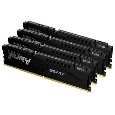 Memória RAM Kingston Fury Beast, 64GB (4X16GB), 6000MHz, DDR5, CL40,para Intel XMP, Preto - KF560C40BBK4-64