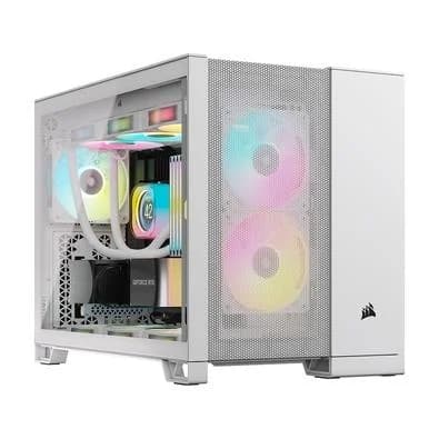 Gabinete Gamer Corsair 2500D, Mini-Tower, M-ATX, Lateral em Vidro Temperado, Sem FANs, Branco - CC-9011264-WW