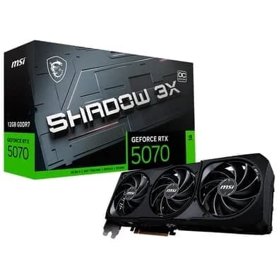 Placa de Vídeo MSI RTX 5070 12G SHADOW 3X OC NVIDIA GeForce, 12GB GDDR7, 2557 MHz, 192-bit, FP4 and DLSS 4, Ray Tracing - G5070-12S3C