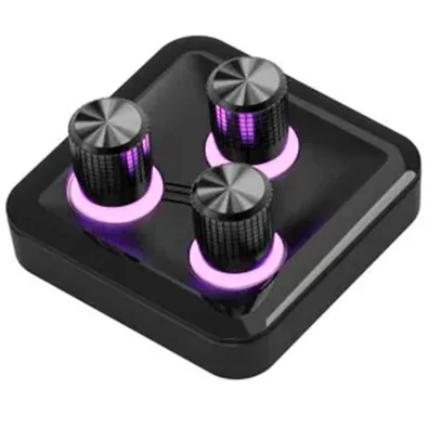 Módulo de Controle Cooler Master para MasterHub, 3 Knobs Rotativos Customizáveis (Mixer de Áudio), com LED RGB - MHKB03AA22