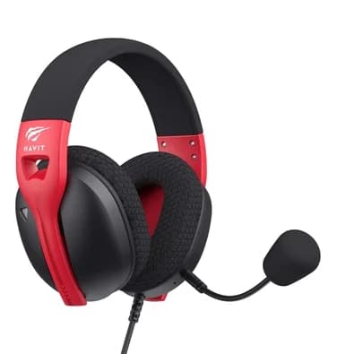 Headset Gamer Havit Fuxi H5D RGB, Drivers 50mm, Conexão P3, Multiplataforma, Preto e Vermelho - Fuxi-H5D Black/Red